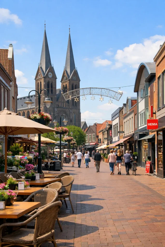 Gezellige winkelstraat in het centrum van Uden