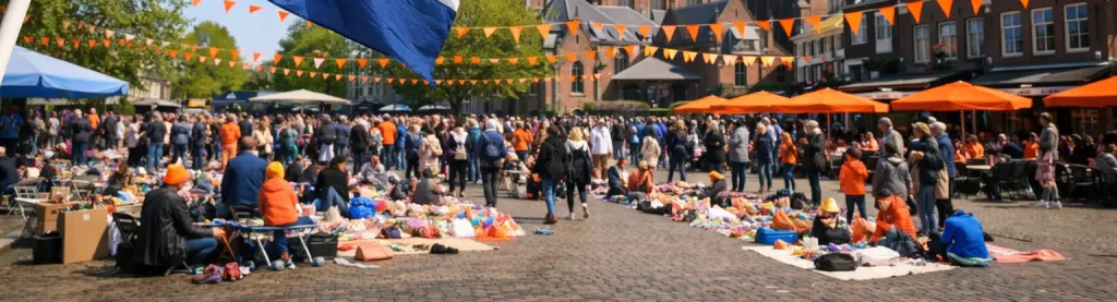 Feestelijke drukte op Koningsdag in het centrum van Uden